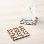 illustratie van een serie teddyberen op wit drankjes onderzetter (Rechterzijde)