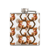 illustratie van een serie teddyberen op wit heupfles (Achterkant)