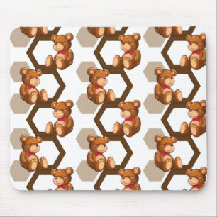 illustratie van een serie teddyberen op wit muismat