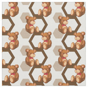 illustratie van een serie teddyberen op wit stof