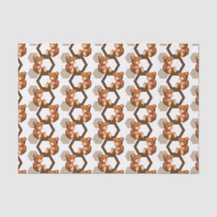 illustratie van een serie teddyberen op wit tissuepapier