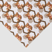 illustratie van een serie teddyberen op wit tissuepapier (Detail)