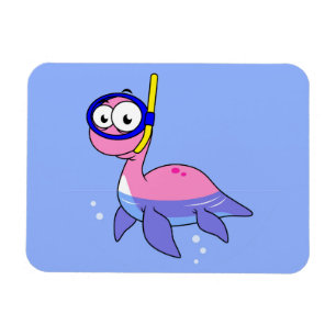 Illustratie van een snorkelend monster van Loch Ne Magneet