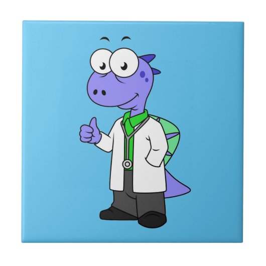 Illustratie van een Spinosaurus-arts. Tegeltje (Voorkant)