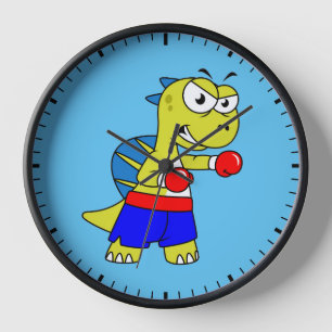 Illustratie van een Spinosaurus boksen.