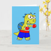 Illustratie van een Spinosaurus boksen. Kaart (Gele Bloem)