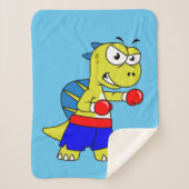 Illustratie van een Spinosaurus boksen. Sherpa Deken (Voorkant)