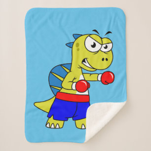 Illustratie van een Spinosaurus boksen. Sherpa Deken