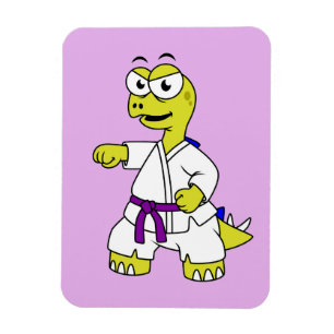 Illustratie van een stegosaurus die karate beoefen magneet