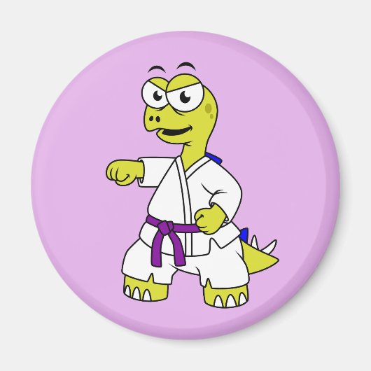 Illustratie van een stegosaurus die karate beoefen magneet (Voorkant)