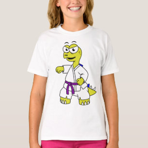 Illustratie van een stegosaurus die karate beoefen t-shirt