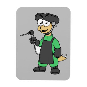 Illustratie van een Stegosaurus-lasser. Magneet