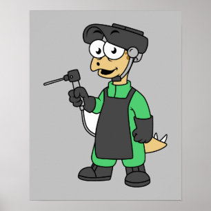 Illustratie van een Stegosaurus-lasser. Poster