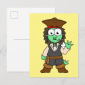 Illustratie van een Stegosaurus piraat, Jack Sparr Briefkaart (Voorkant / Achterkant)