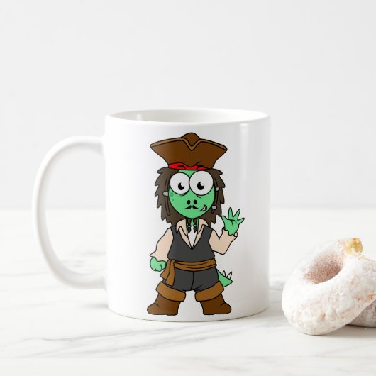 Illustratie van een Stegosaurus piraat, Jack Sparr Koffiemok (Met donut)