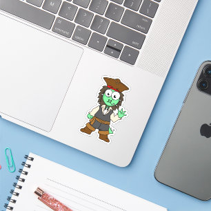 Illustratie van een Stegosaurus piraat, Jack Sparr Sticker