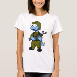 Illustratie van een Stegosaurus soldaat. T-shirt