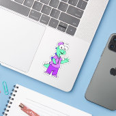 Illustratie van een Stegosaurus verpleegster. Sticker (Laptop met iPhone)