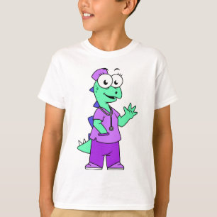 Illustratie van een Stegosaurus verpleegster. T-shirt
