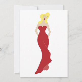 Illustratie van een stijlvolle vrouw in een rode j