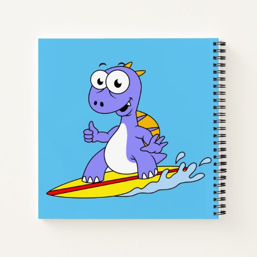 Illustratie van een survende spinosaurus. notitieboek (Achterkant)