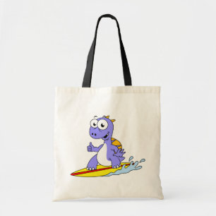 Illustratie van een survende spinosaurus. tote bag