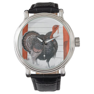  illustratie van een Thanksgiving Turkije Horloge