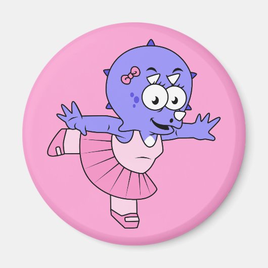 Illustratie van een Triceratops balletdanser. Magneet (Voorkant)