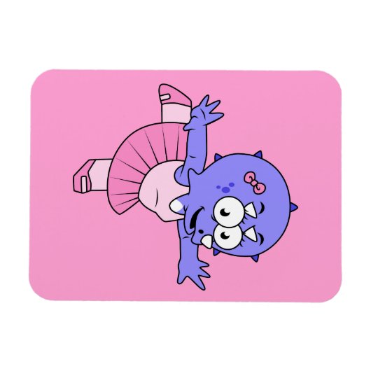 Illustratie van een Triceratops balletdanser. Magneet (Horizontaal)