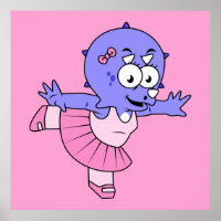 Illustratie van een Triceratops balletdanser.