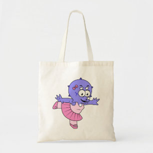 Illustratie van een Triceratops balletdanser. Tote Bag