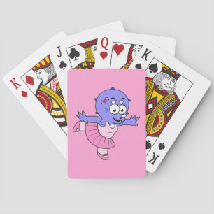 Illustratie van een Triceratops-balletdanseres. Pokerkaarten