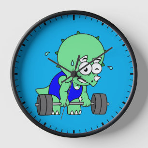 Illustratie van een Triceratops die gewichten opti