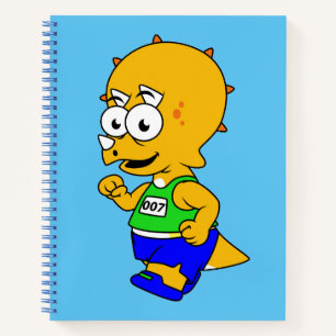 Illustratie van een Triceratops-loper. Notitieboek