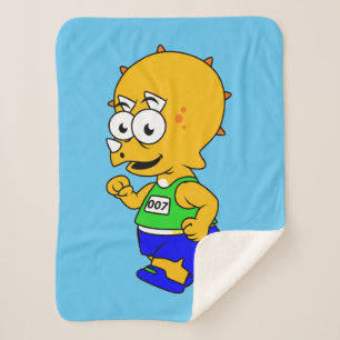 Illustratie van een Triceratops-loper. Sherpa Deken