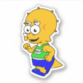 Illustratie van een Triceratops-loper. Sticker (Voorkant)