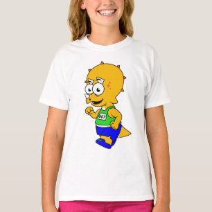 Illustratie van een Triceratops-loper. T-shirt