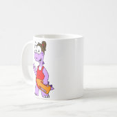 Illustratie van een Tyrannosaurus rex badmeester. Koffiemok (Voorkant links)