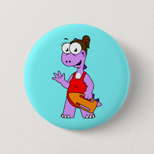 Illustratie van een Tyrannosaurus rex badmeester. Ronde Button 5,7 Cm