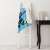 Illustratie van een Tyrannosaurus Rex brandweerman Sherpa Deken (In situ)