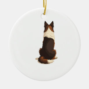 Illustratie van een vintage Border Collie van acht Keramisch Ornament