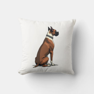 Illustratie van een vintage boxerhond van achteren kussen