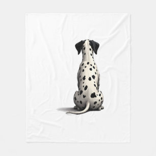 Illustratie van een vintage Dalmatiër van achteren Fleece Deken