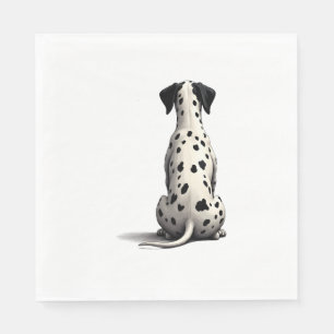 Illustratie van een vintage Dalmatiër van achteren Servet