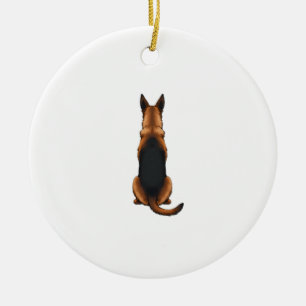 Illustratie van een vintage Duitse herder vanuit a Keramisch Ornament