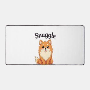Illustratie van een vintage knuffelende Pomeranian Bureaumat