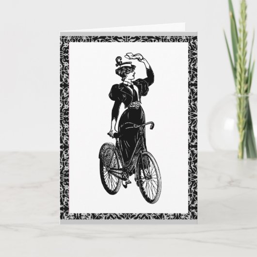 Illustratie van een vintage Victoriaanse dame op e Bedankkaart (Voorkant)