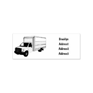 Illustratie van een vrachtwagen in cartoonstijl rubberstempel