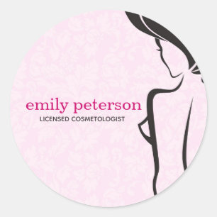 Illustratie van een vrouw ronde sticker