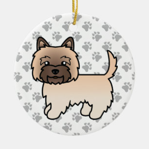 Illustratie van een zachte Cairn Terrier-hond & Po Keramisch Ornament